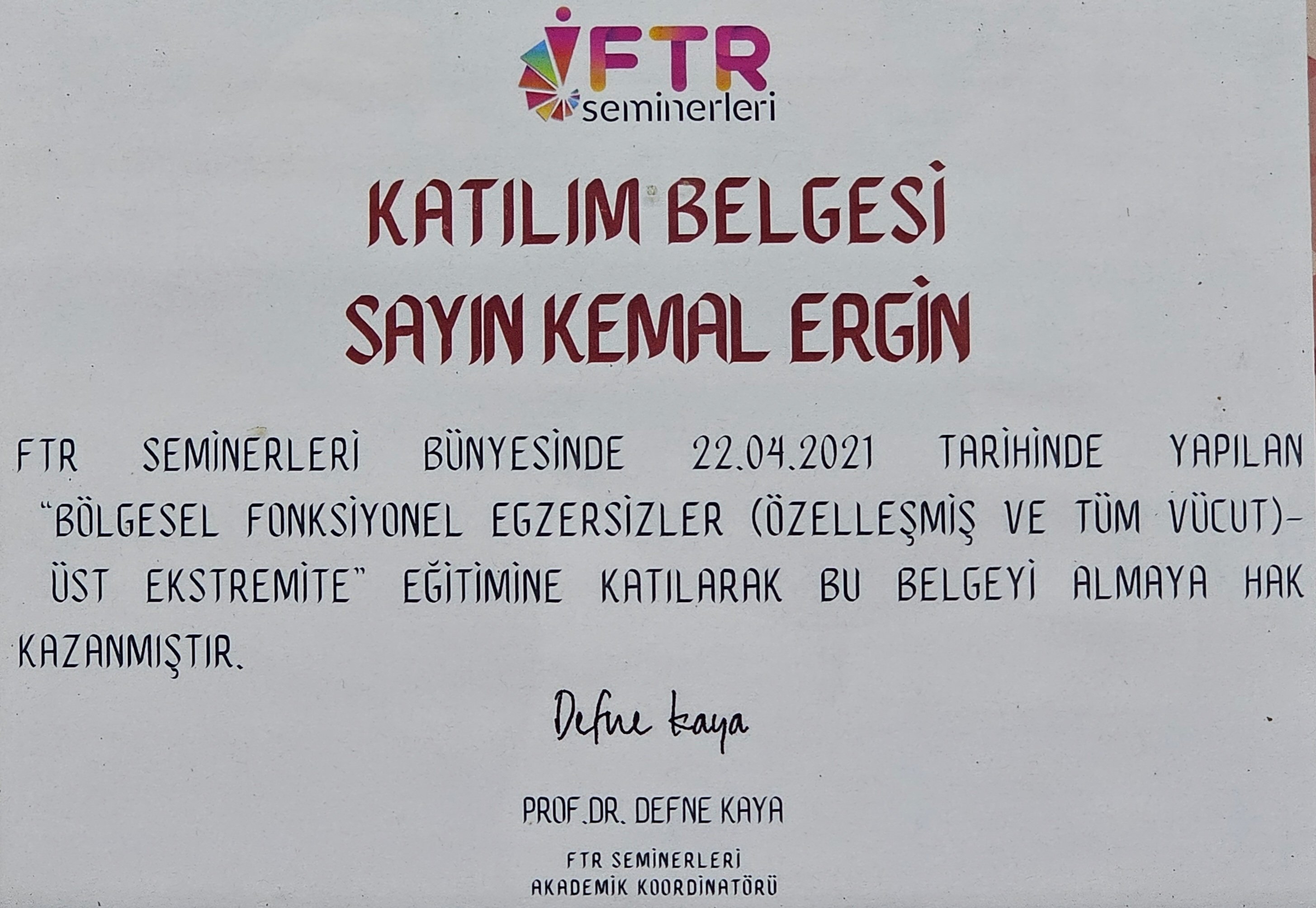 Uzm. Ftr. Kemal ERGİN