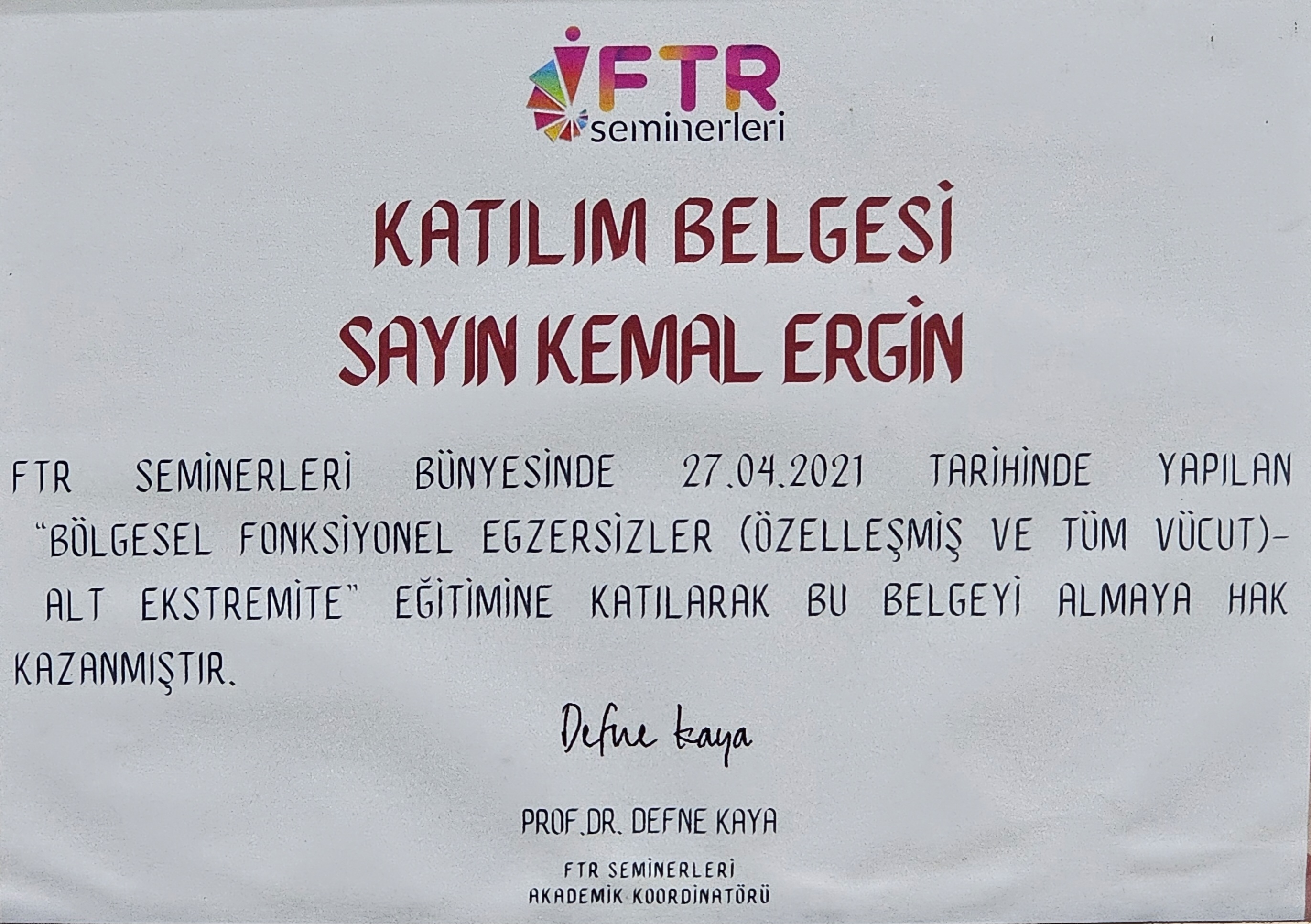 Uzm. Ftr. Kemal ERGİN